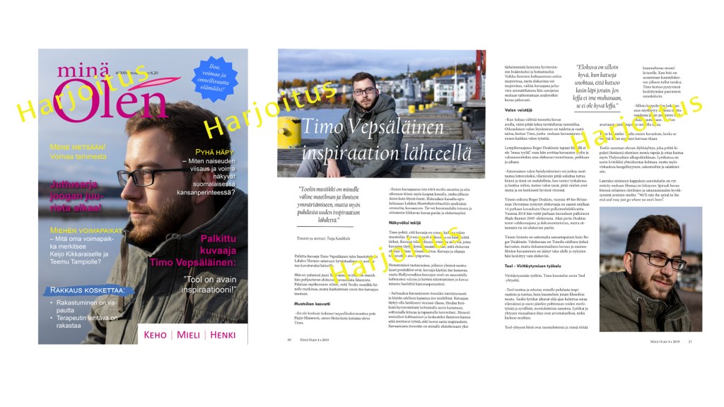 Harjoituksena lehden taitto